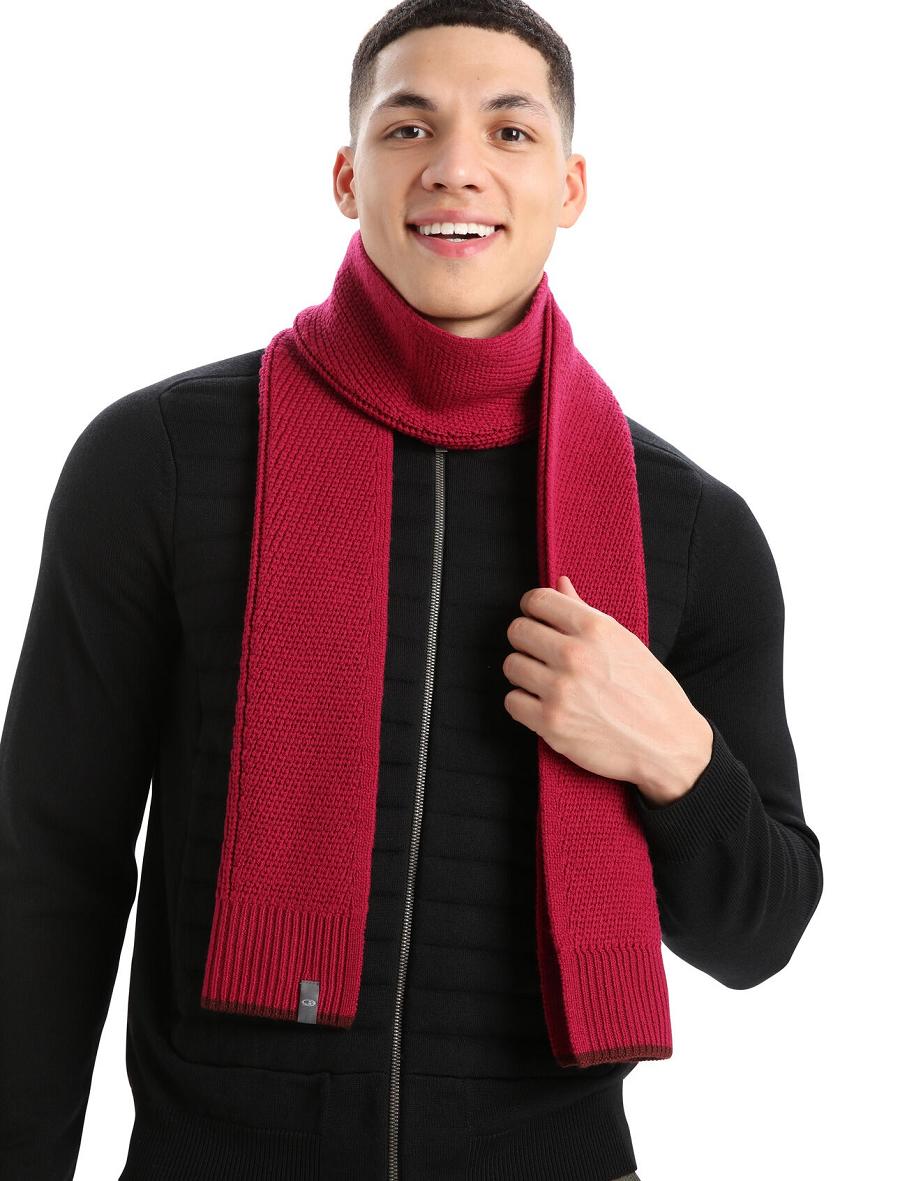 Men\'s Icebreaker Unisex Merino Waypoint Scarves Cherry / Espresso | CA 1880TCEV